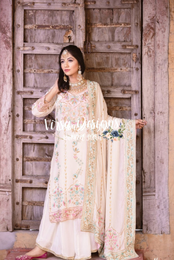 Ivory Heavy Embroidery Suit