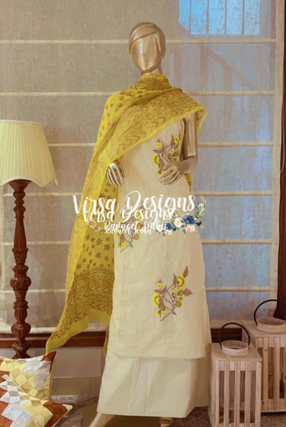 Yellow Color Heavy White Chicken Work Salwar Suits – TheDesignerSaree